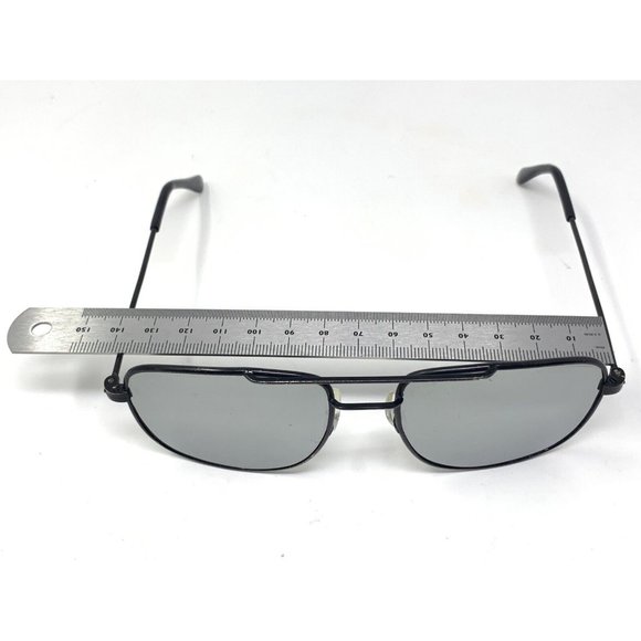 Vintage Aviator Pilot  sunglasses Glass Mirror Lenses Black Frame Unbranded - Picture 8 of 12